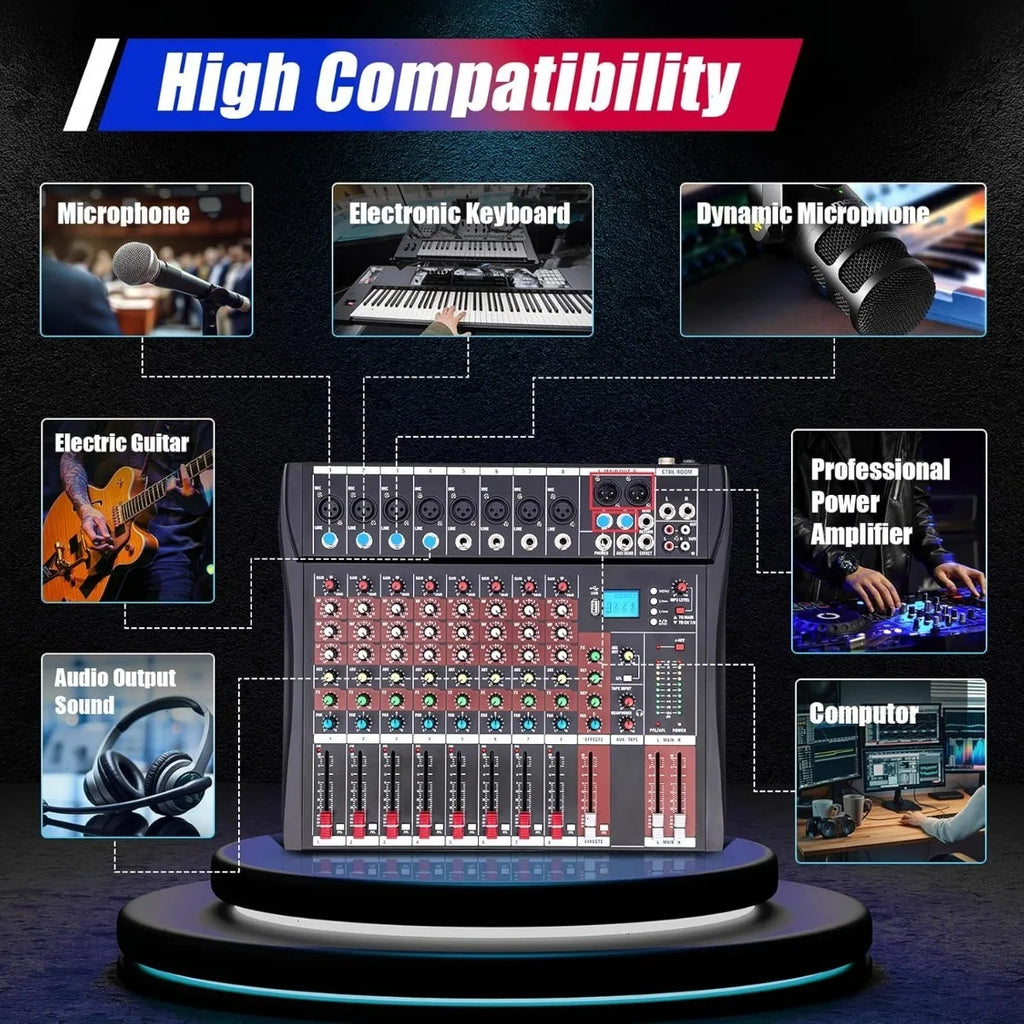 8 Channel  Audio Mixer