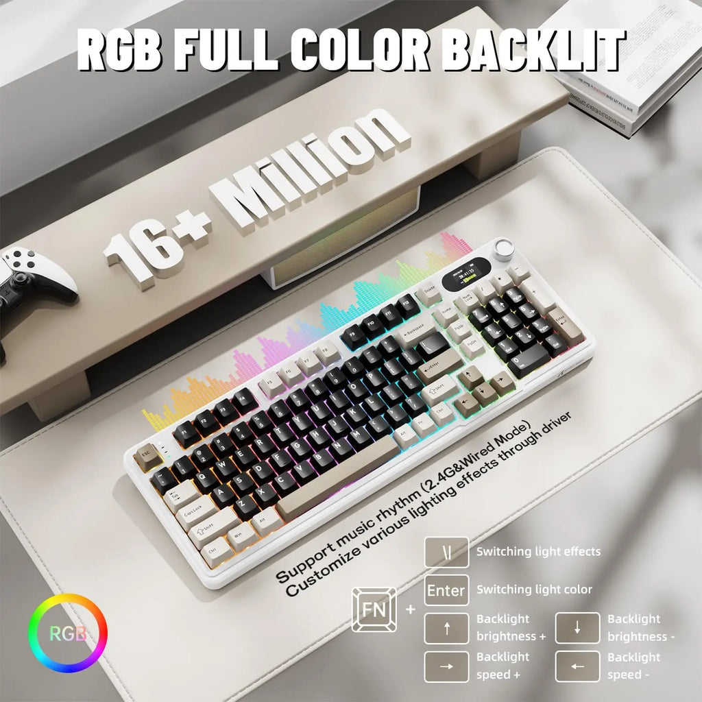 Wireless Mechanical Keyboard with Screen & Knob