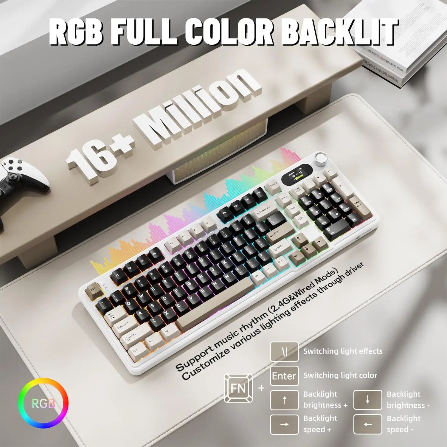 Wireless Mechanical Keyboard with Screen & Knob