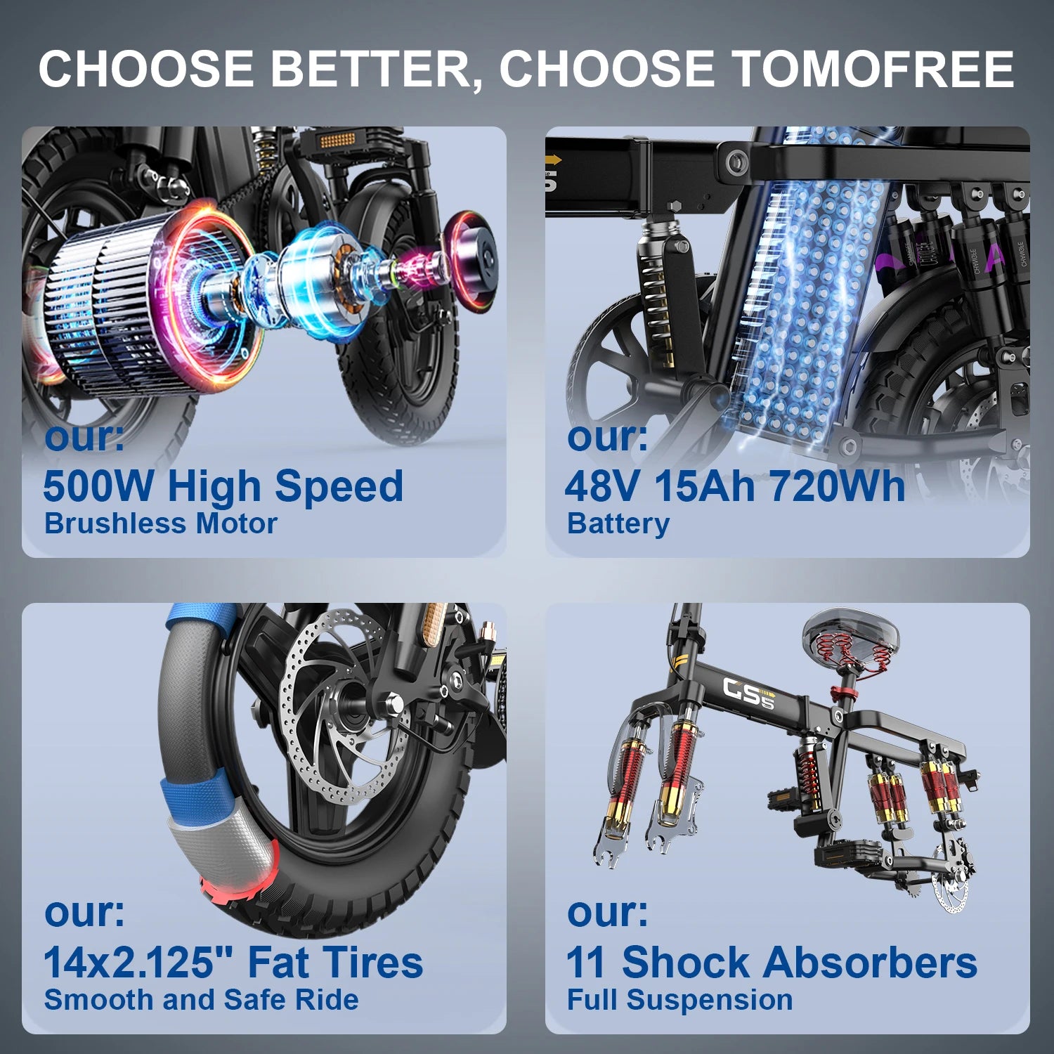 500W Folding Electric Bike