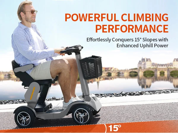 Gray Portable 4 Wheel Mobility Scooter