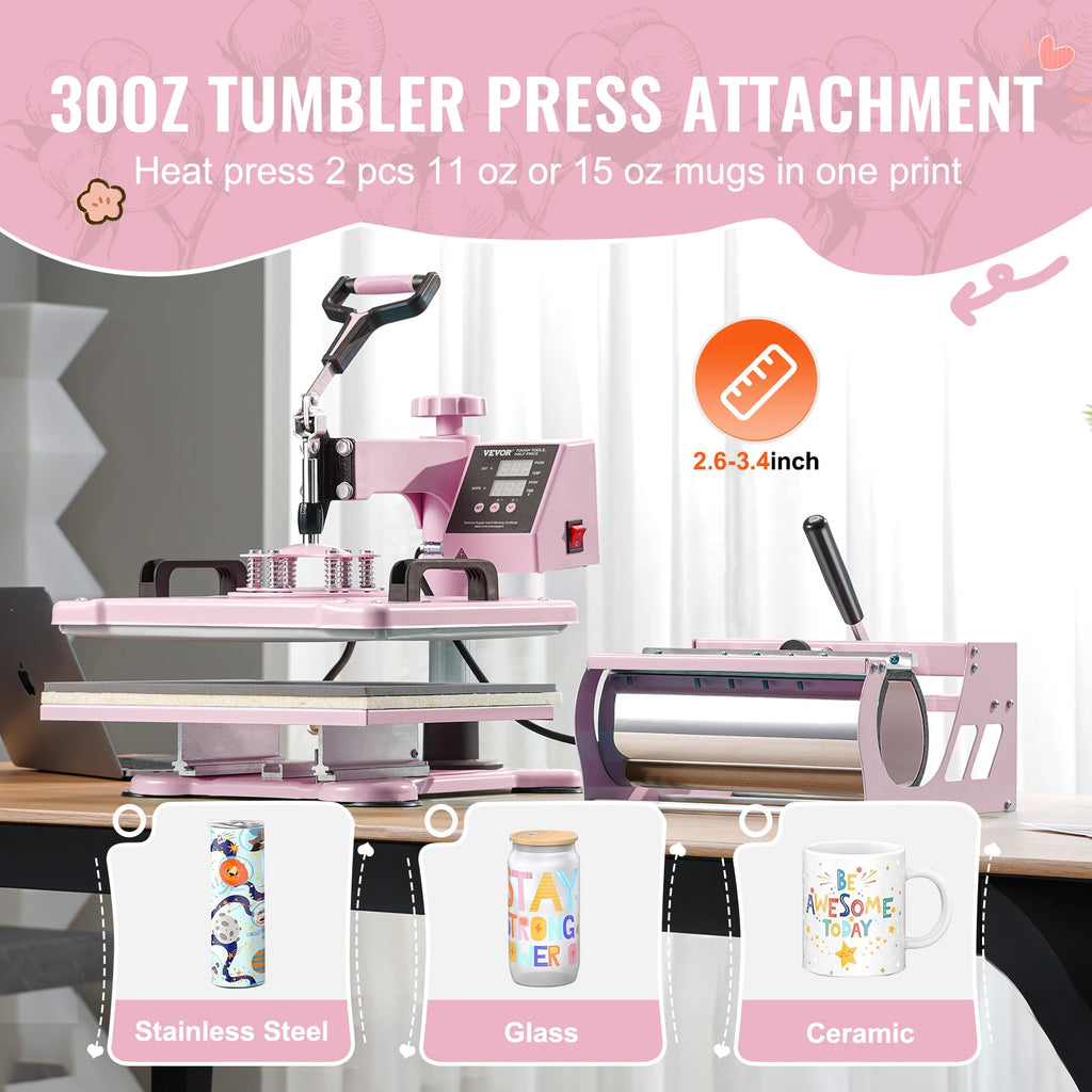 Heat Press Machine 12x15 inch With 360° Swing Away