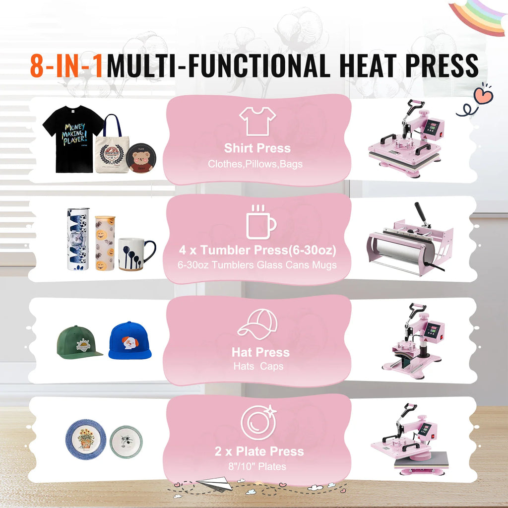 Heat Press Machine 12x15 inch With 360° Swing Away