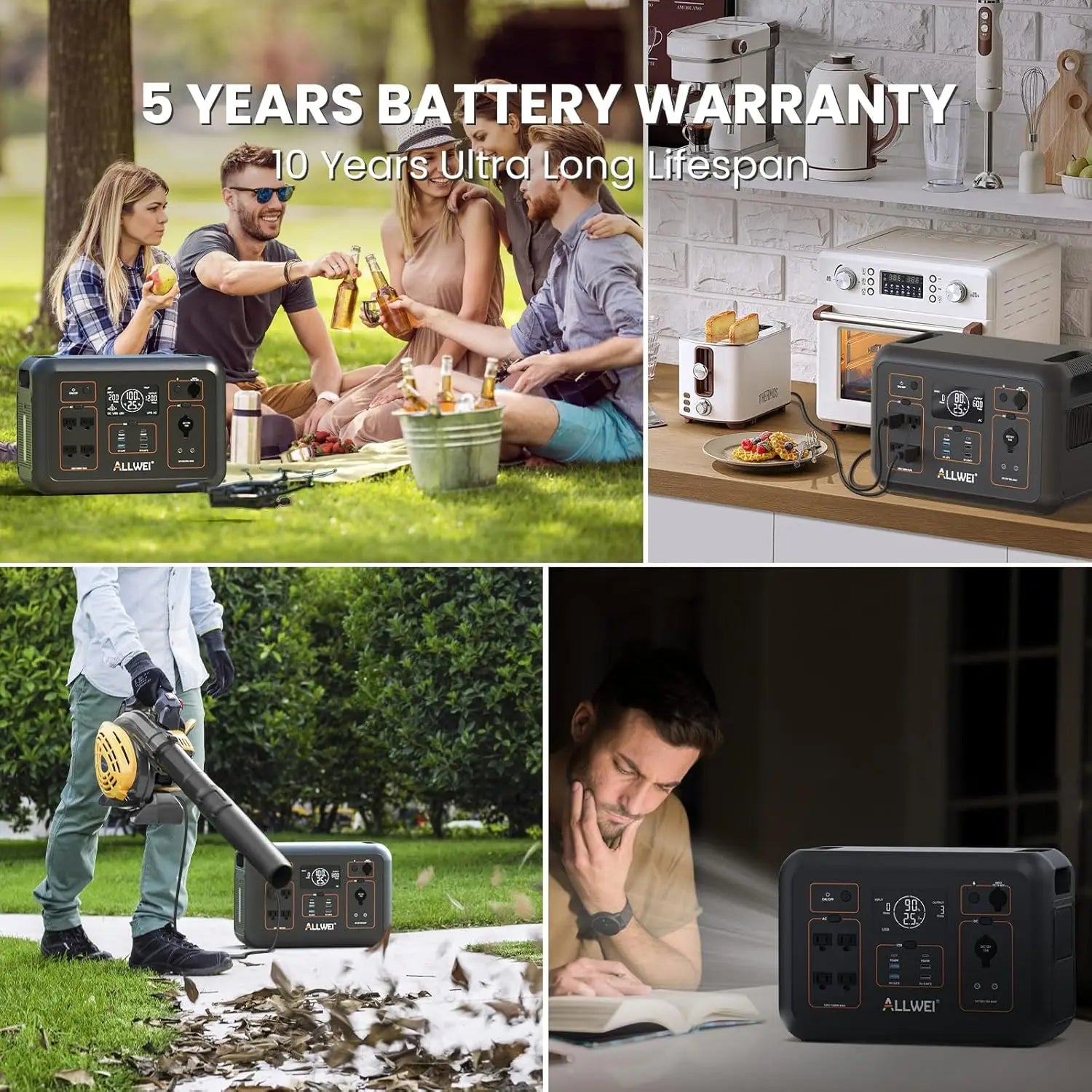 LiFePO4 Portable Power Station 1200W, 1008Wh Solar Generator with UPS Mode, 1.5Hrs Fast Charge, 4 AC Outlet(Surge, Customized