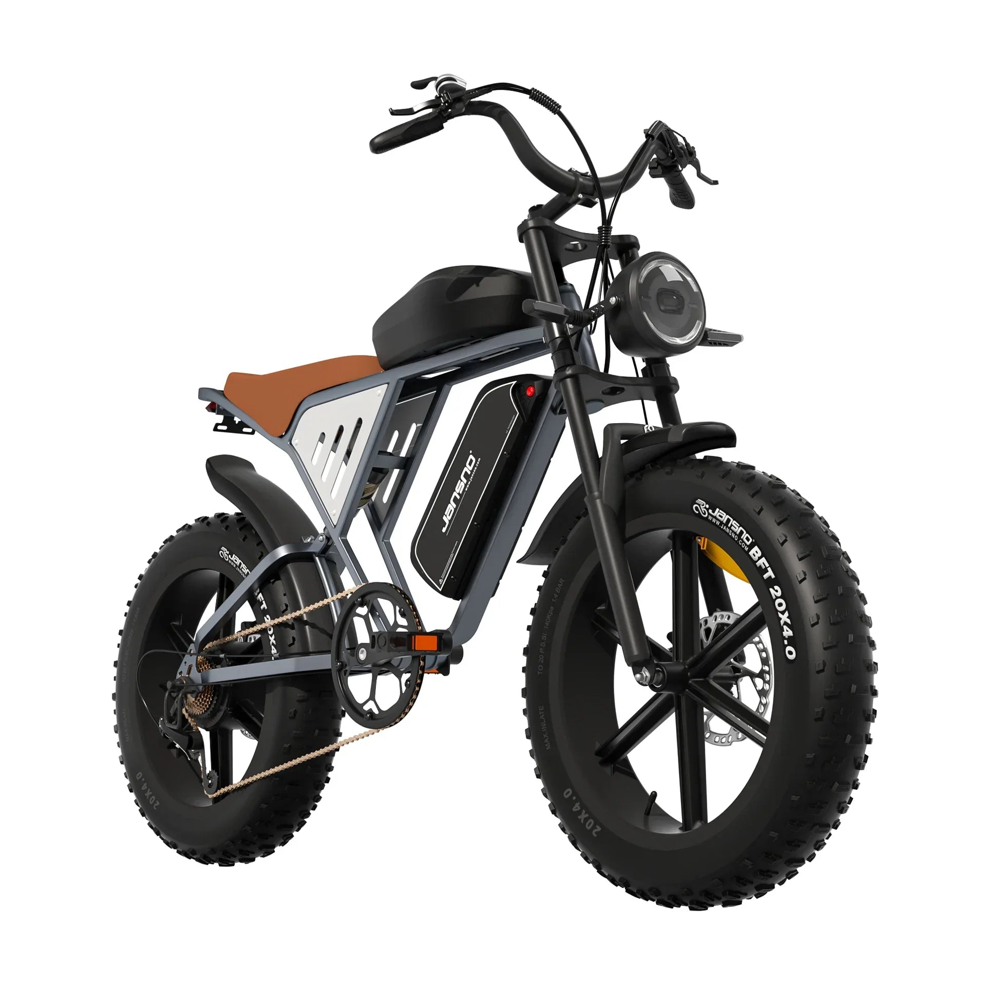 Jansno X70G Adult Electric Bike 750W Motor City ebike Removable Dual Battery: 48v14Ah+48v20Ah 20 inches Fat Tire E-Mountain bike