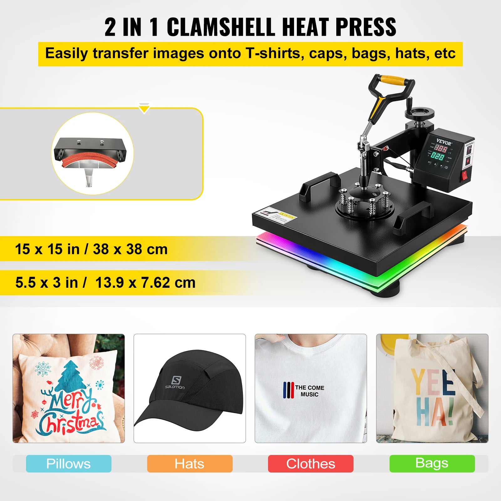 Multi-functional Heat Press w/360° Swing-Away