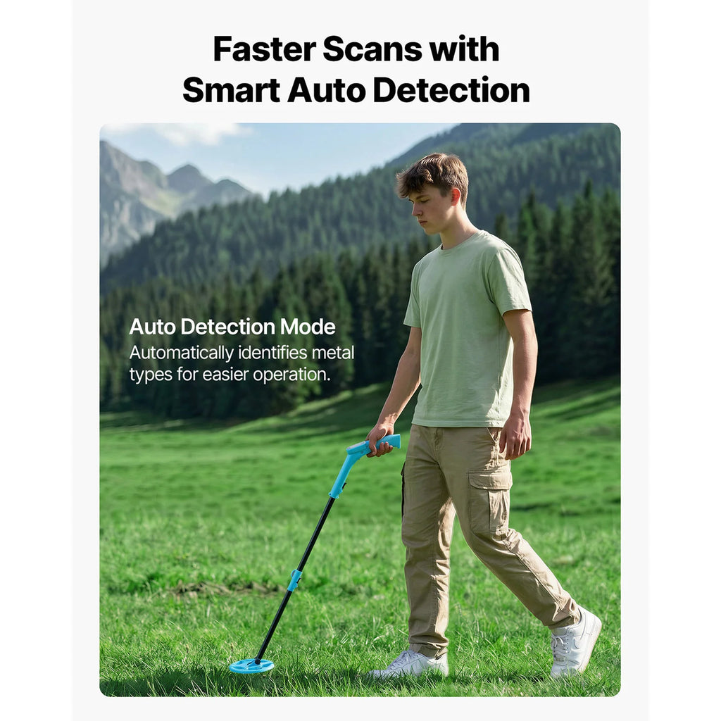 Adjustable Metal Detector 4" Lightweight LCD 6" IP68 Waterproof Search Coil Adjustable 25.6-36.6" Accuracy For Gold Exploration