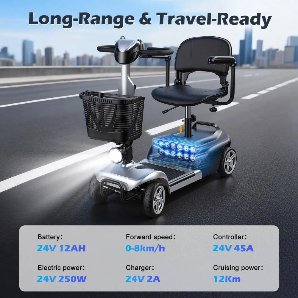 4 Wheel Foldable Mobility Scooter for Adults