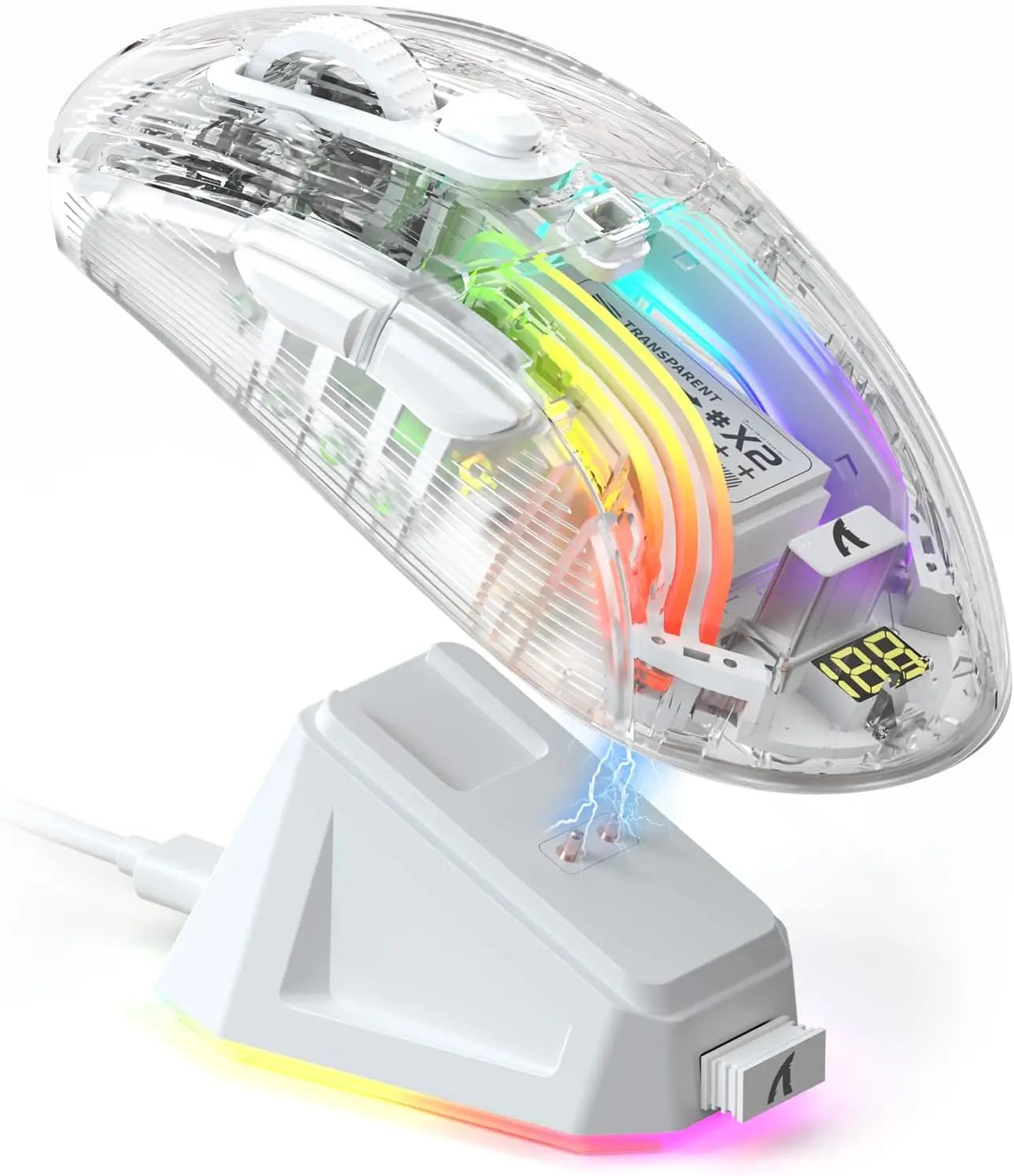 Wireless Gaming Mouse With RGB Charging Dock