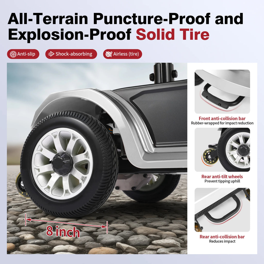 Foldable 4 Wheel Mobility Scooter for Seniors