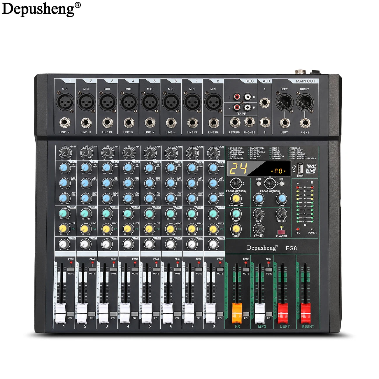 8/12 Channel Professional Audio Mixer