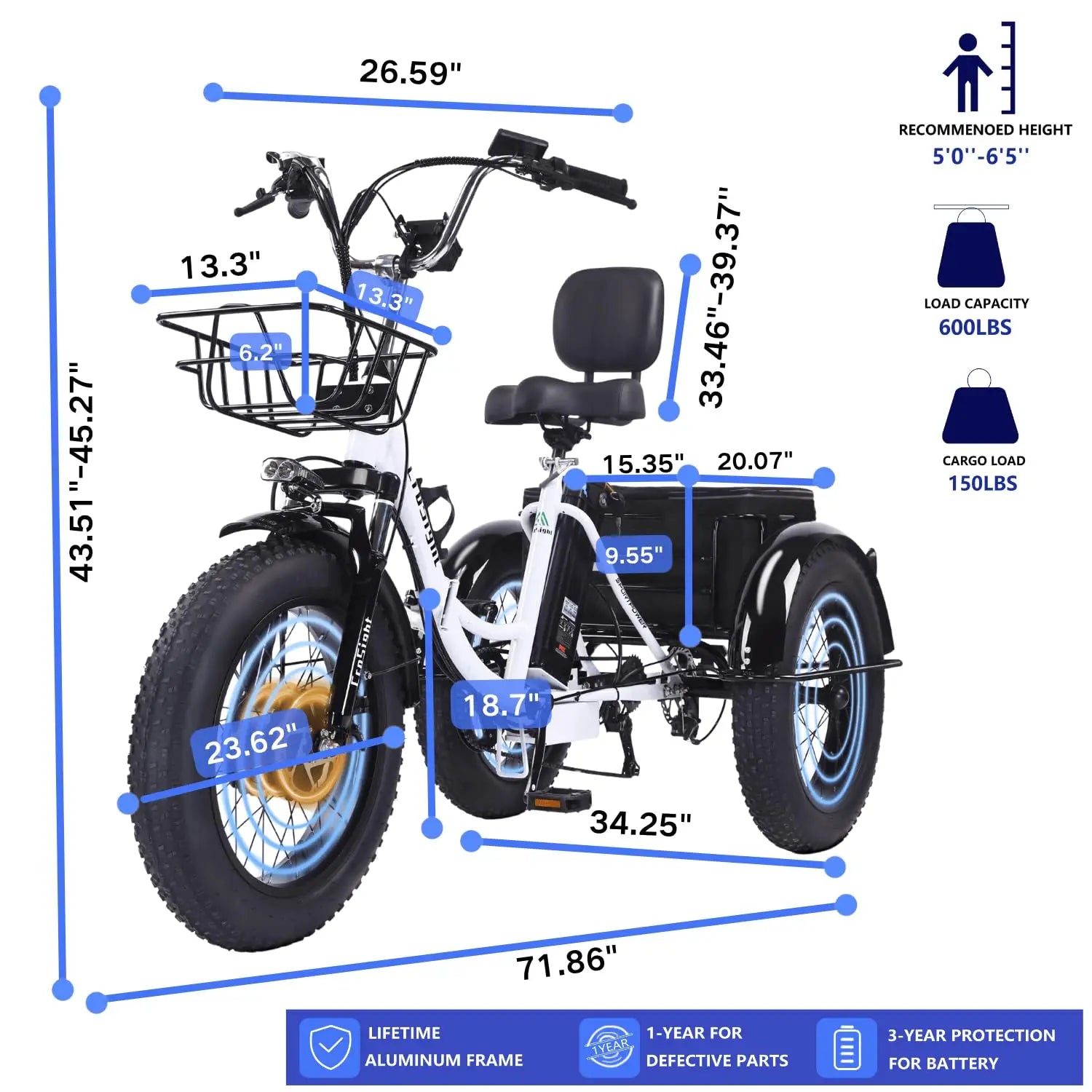Electric Folding Tricycle for Adults