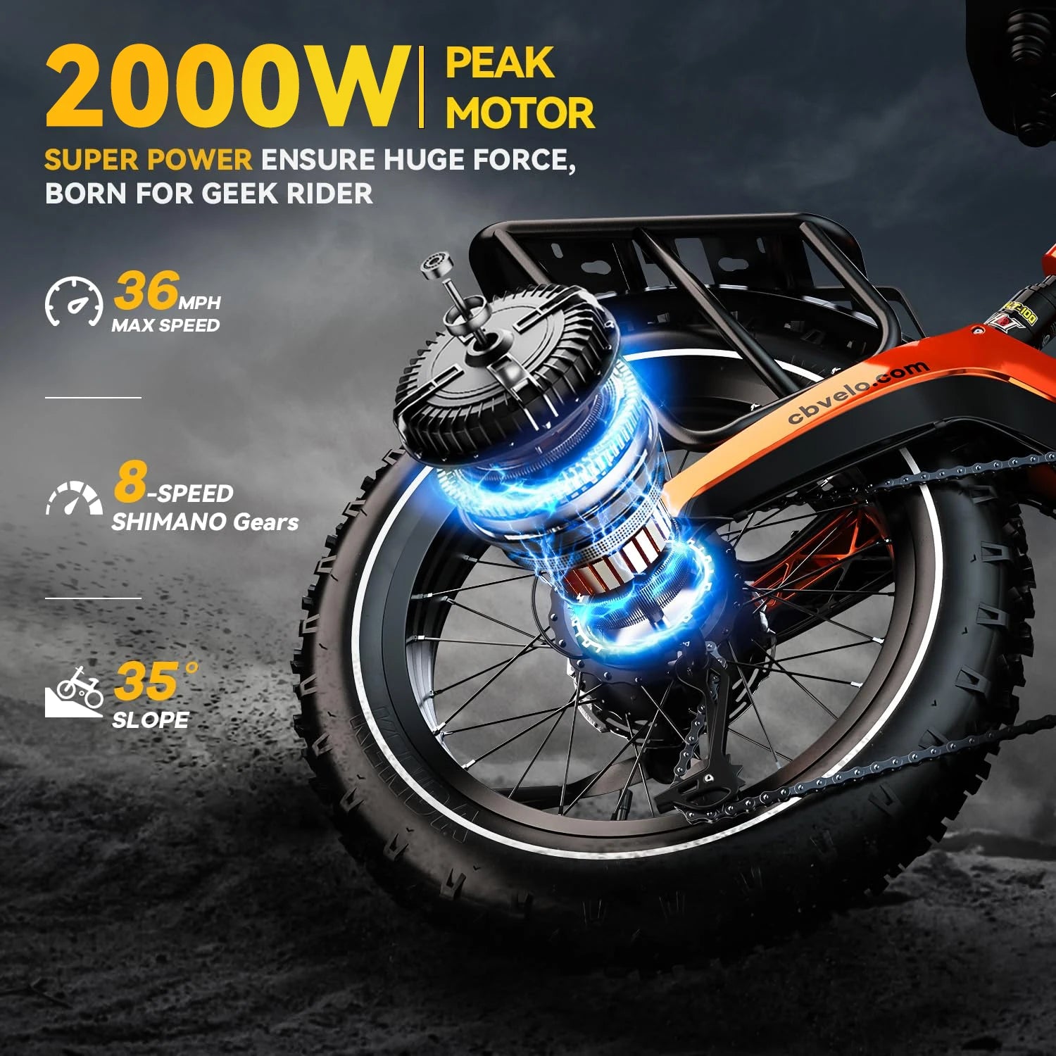 20” 2000W Fat Tire E Bicycle