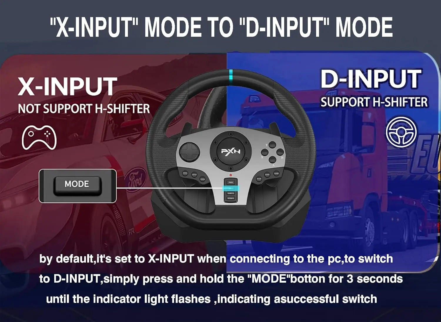 Gaming  Steering Wheel With Pedals and Shifter