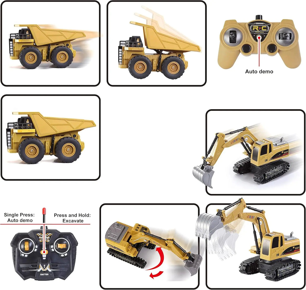 2 PCS Remote Control Excavator and Truck