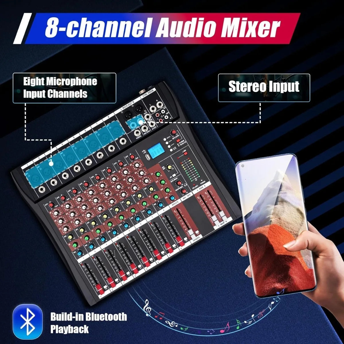 8 Channel  Audio Mixer