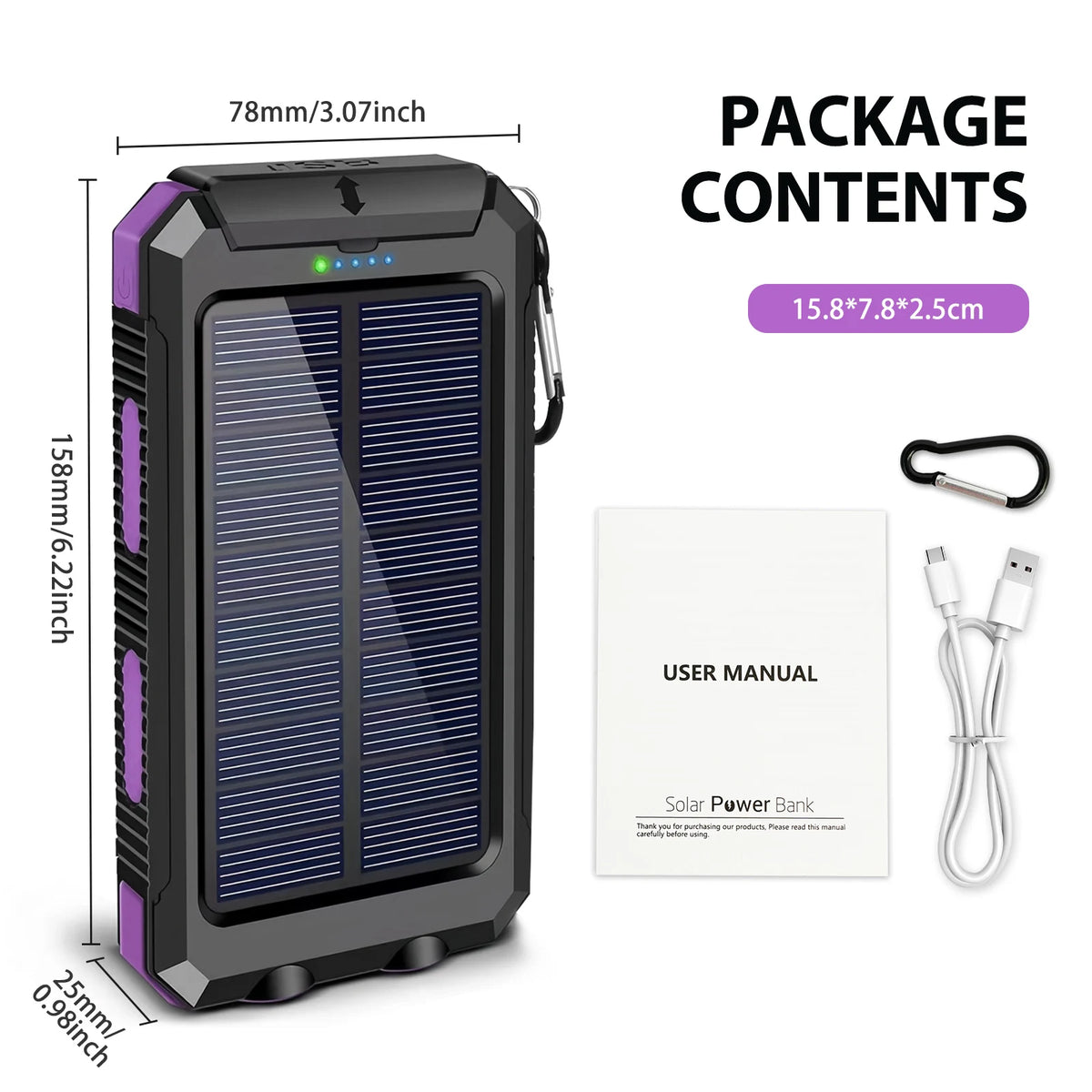 Solar Power Bank Portable Charger