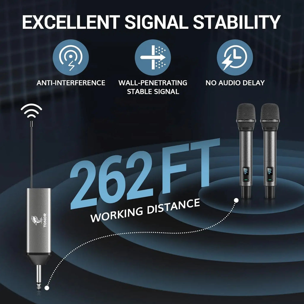 UHF Rechargeable Wireless Microphones, 2-Pack