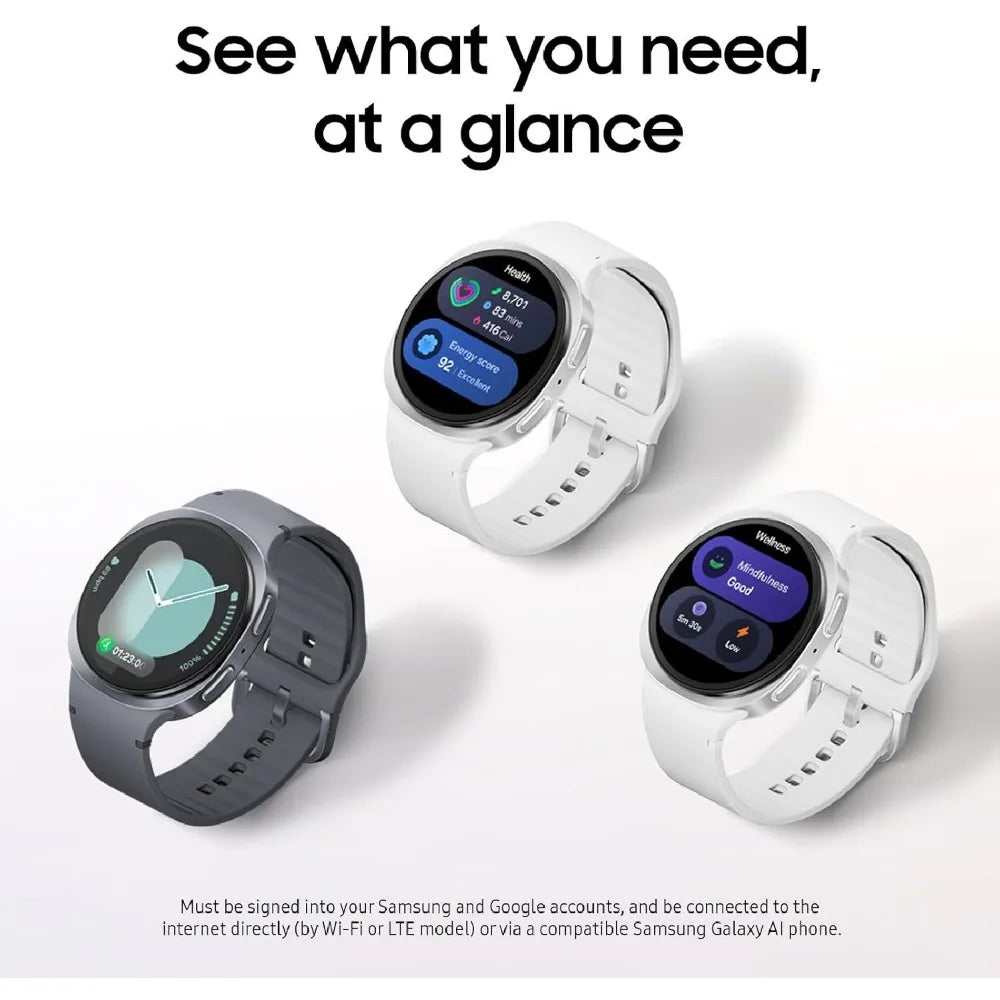 44mm Silver Smartwatch with Fitness Tracking