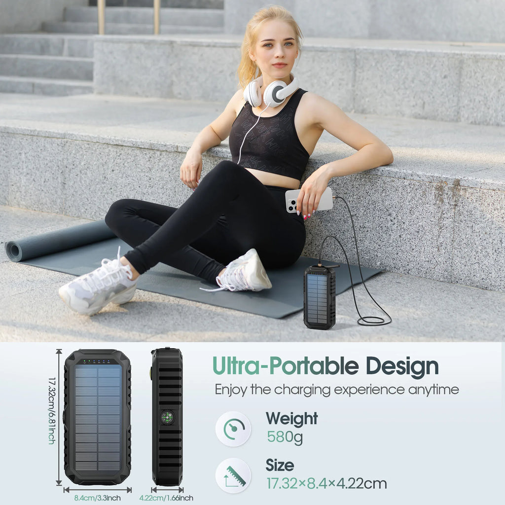 Solar Power Bank with Hand Crank