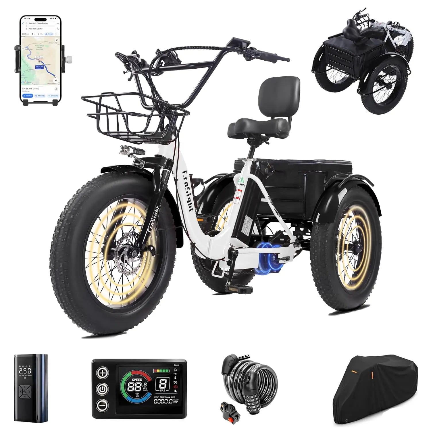 Electric Folding Tricycle for Adults