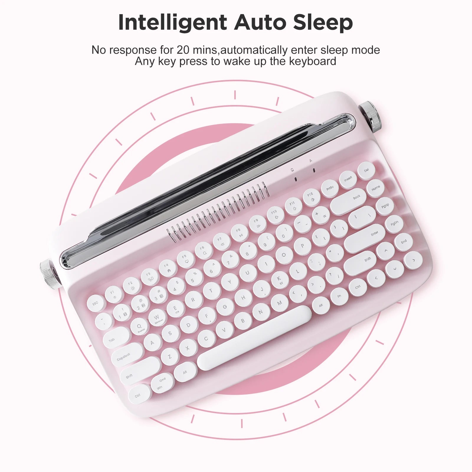 Retro Wireless Typewriter Keyboard
