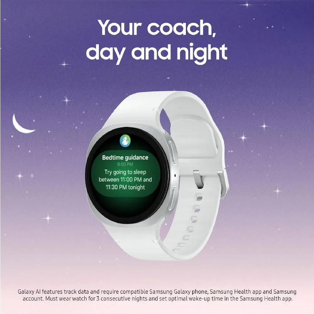 44mm Silver Smartwatch with Fitness Tracking
