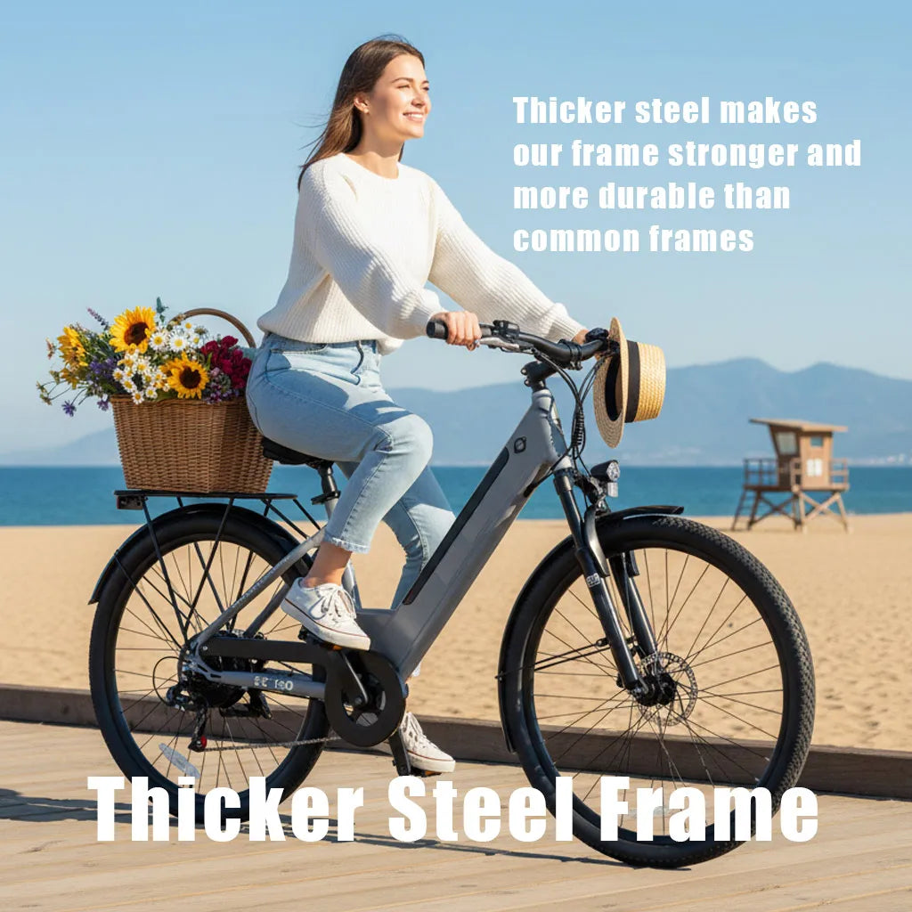 26" Electric 7-speed Bike For Adults